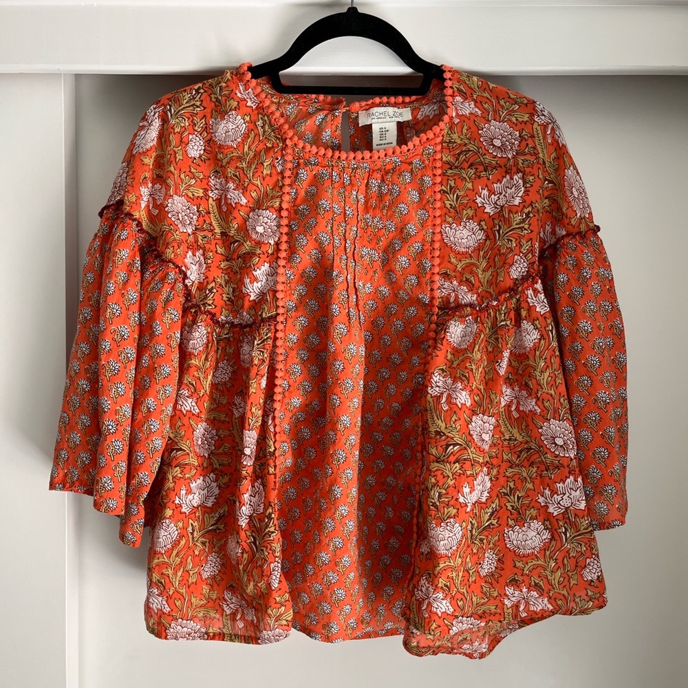 Rachel Zoe Block Print Blouse size Small